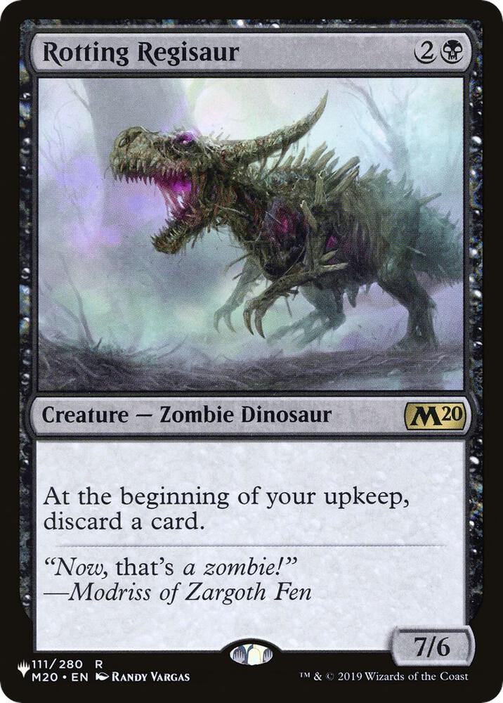 Rotting Regisaur 111/280 card from The List Reprints