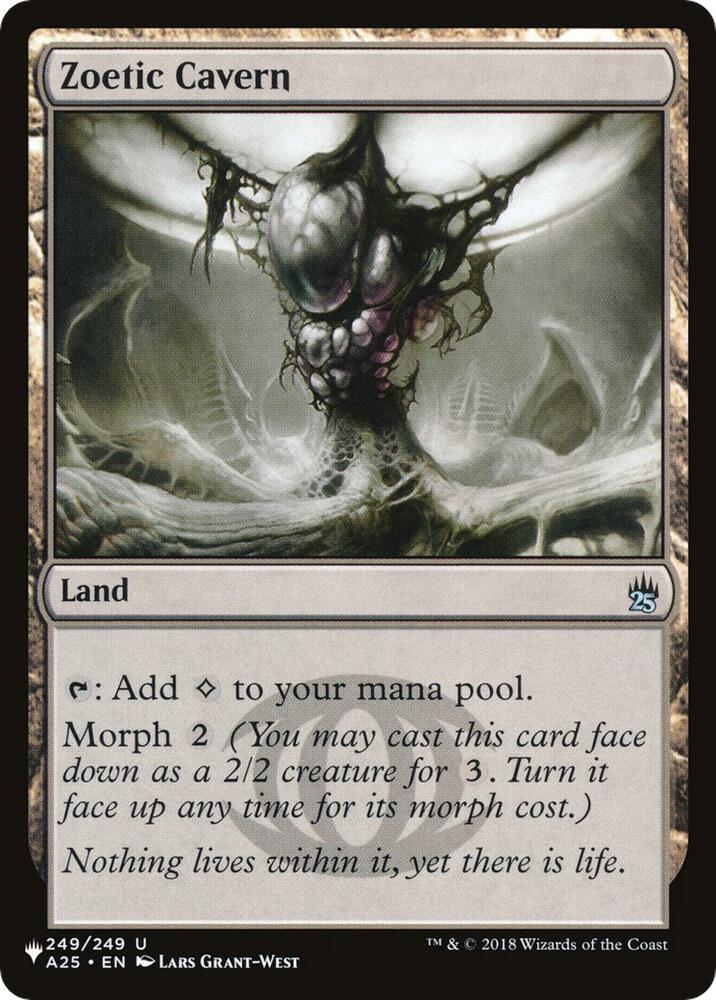 Zoetic Cavern 249/249 card from The List Reprints