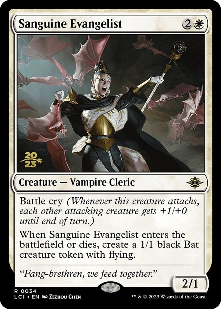 Sanguine Evangelist 34 card from Prerelease Cards