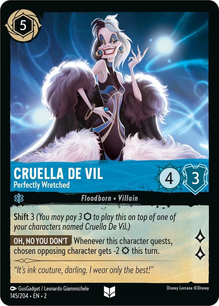 Cruella De Vil - Perfectly Wretched 145/204 card from Rise of the Floodborn