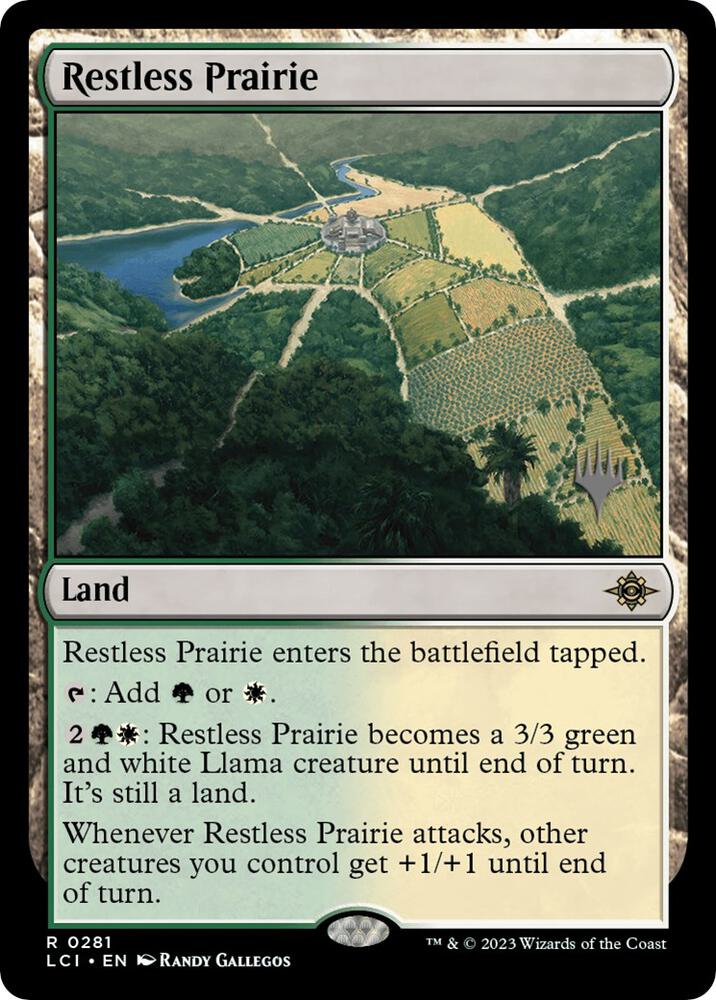Restless Prairie 281 card from Promo Pack: The Lost Caverns of Ixalan