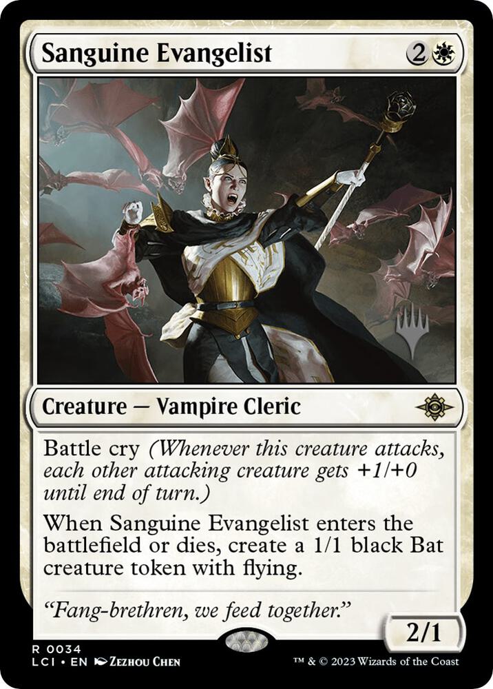 Sanguine Evangelist 34 card from Promo Pack: The Lost Caverns of Ixalan