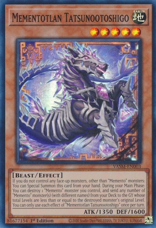 Mementotlan Tatsunootoshigo VASM-EN003 card from Valiant Smashers