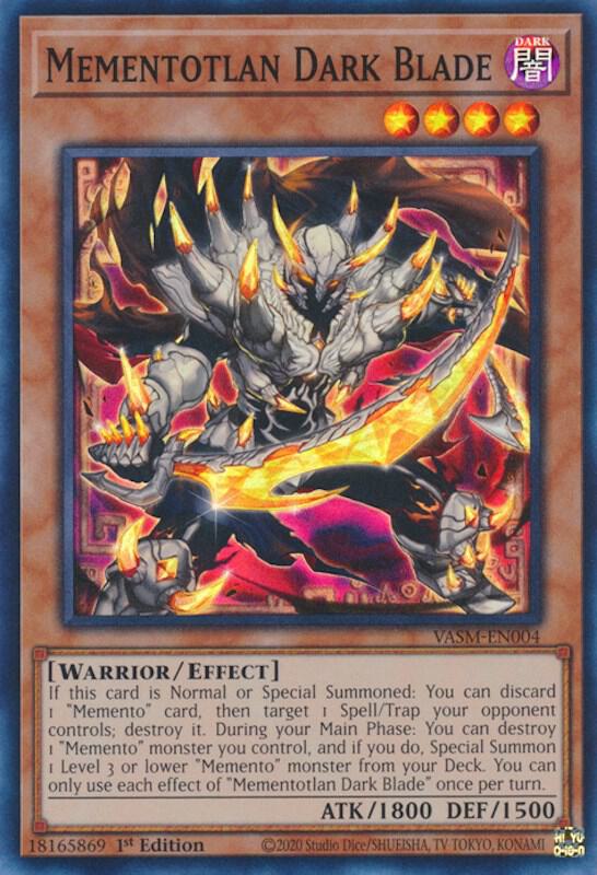 Mementotlan Dark Blade VASM-EN004 card from Valiant Smashers