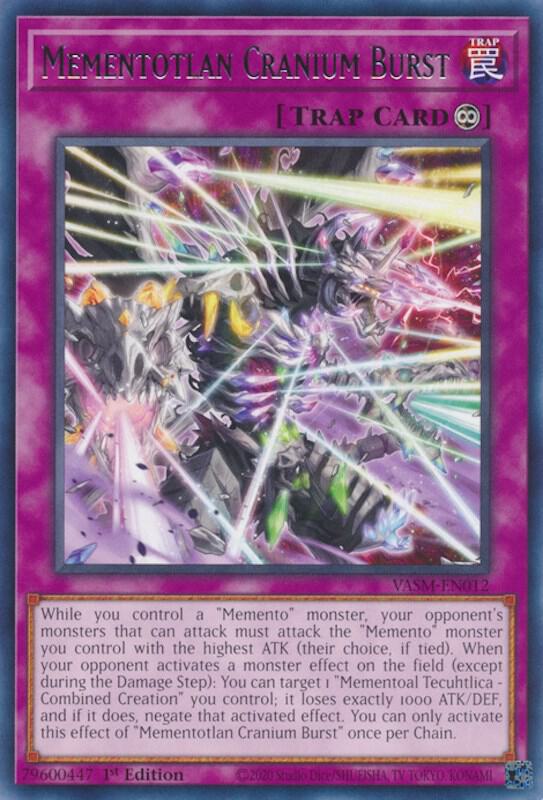 Mementotlan Cranium Burst VASM-EN012 card from Valiant Smashers