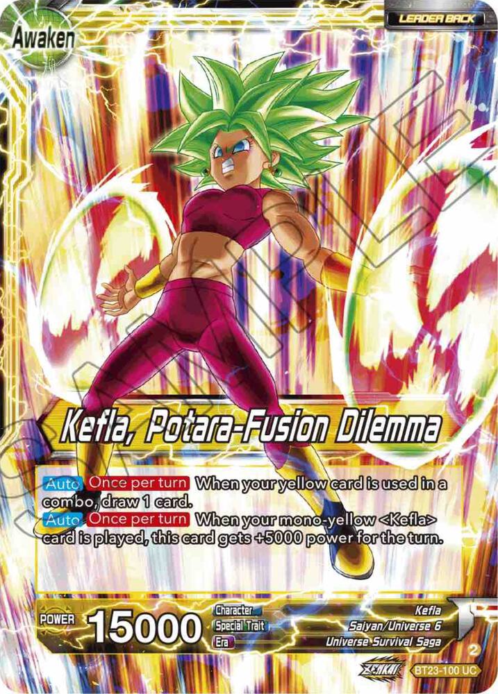 Kale & Caulifla // Kefla, Potara-Fusion Dilemma BT23-100 card from Perfect Combination