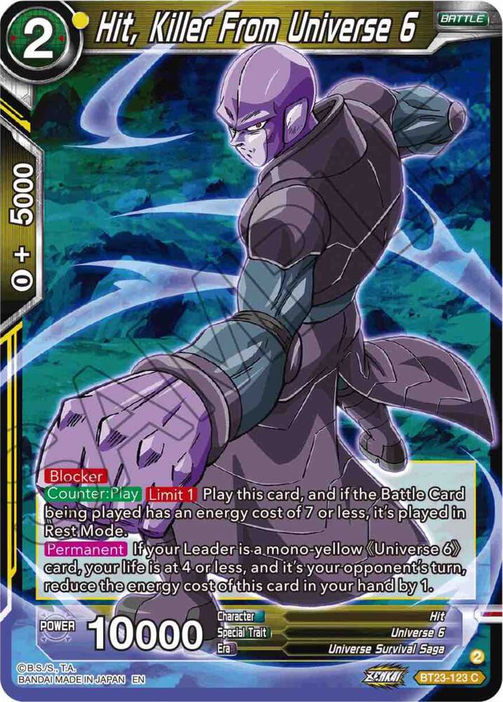 Hit, Killer From Universe 6 BT23-123 card from Perfect Combination