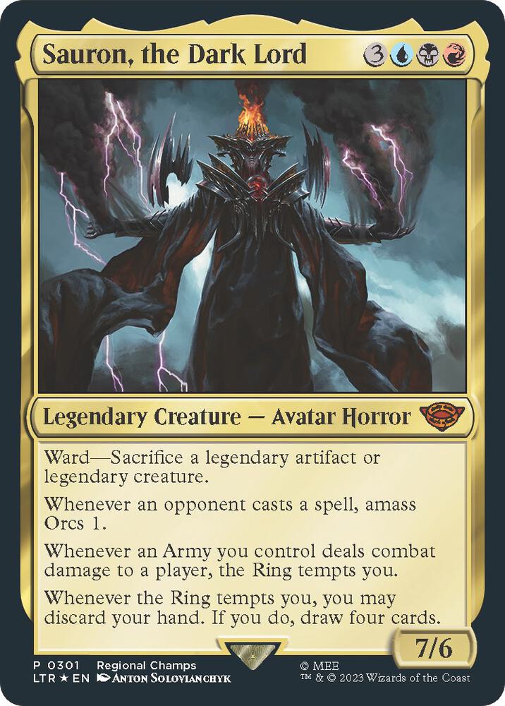 Sauron, the Dark Lord 301 card from Pro Tour Promos