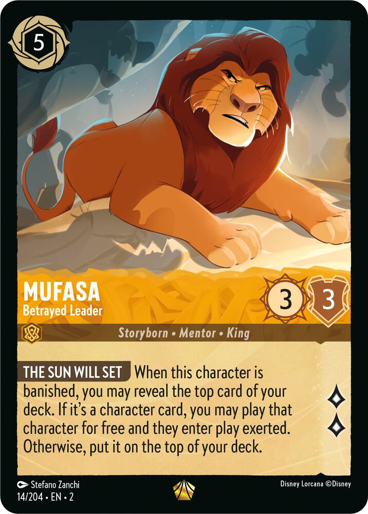 Mufasa - Betrayed Leader 14/204 card from Rise of the Floodborn