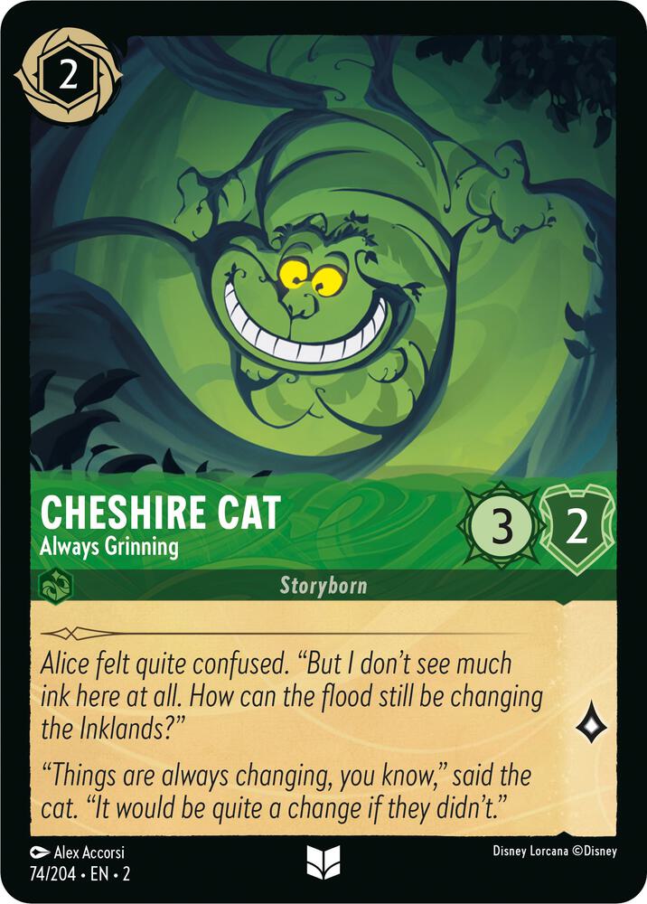 Cheshire Cat - Always Grinning 74/204 card from Rise of the Floodborn