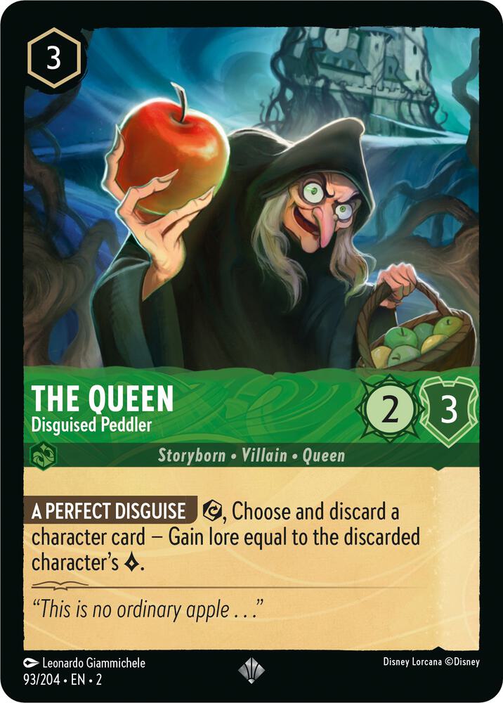The Queen - Disguised Peddler 93/204 card from Rise of the Floodborn