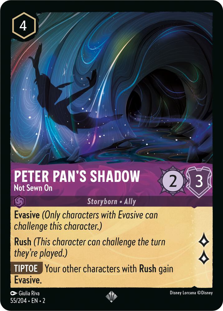 Peter Pan's Shadow - Not Sewn On 55/204 card from Rise of the Floodborn