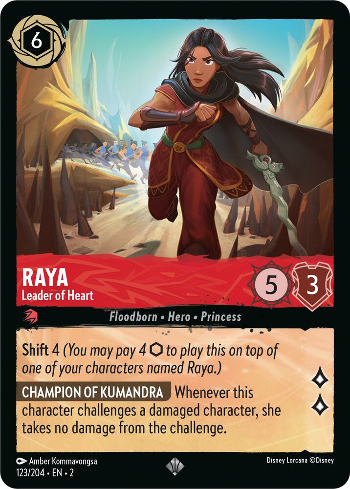 Raya - Leader of Heart 123/204 card from Rise of the Floodborn
