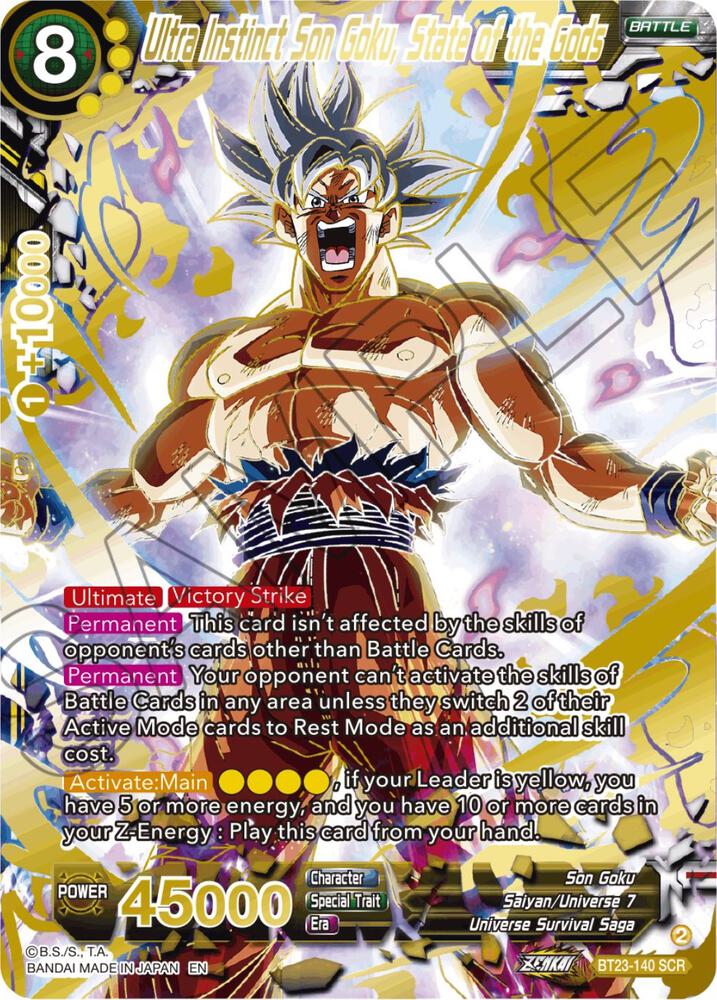 Ultra Instinct Son Goku, State of the Gods BT23-140 card from Perfect Combination