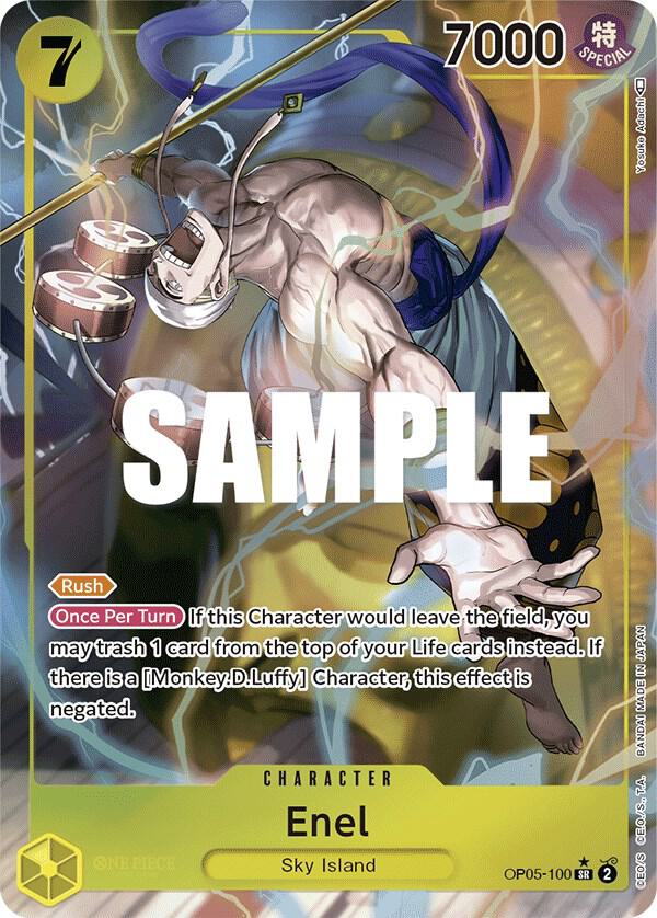 Enel (Alternate Art) OP05-100 card from Awakening of the New Era