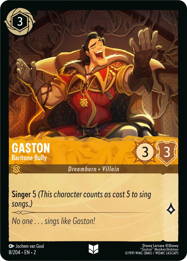 Gaston - Baritone Bully 8/204 card from Rise of the Floodborn
