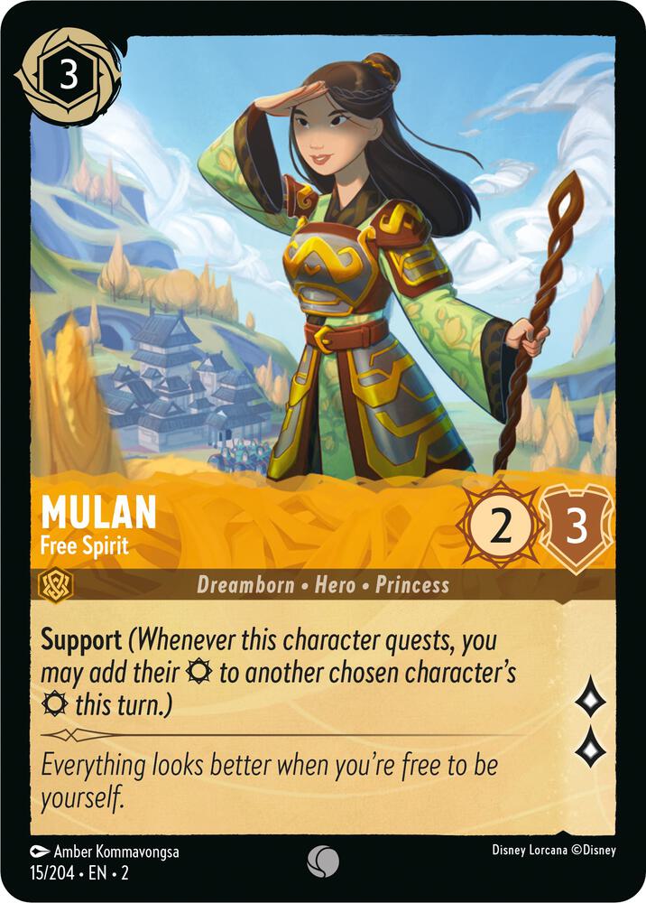 Mulan - Free Spirit 15/204 card from Rise of the Floodborn