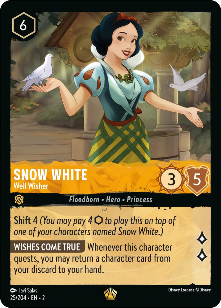 Snow White - Well Wisher 25/204 card from Rise of the Floodborn