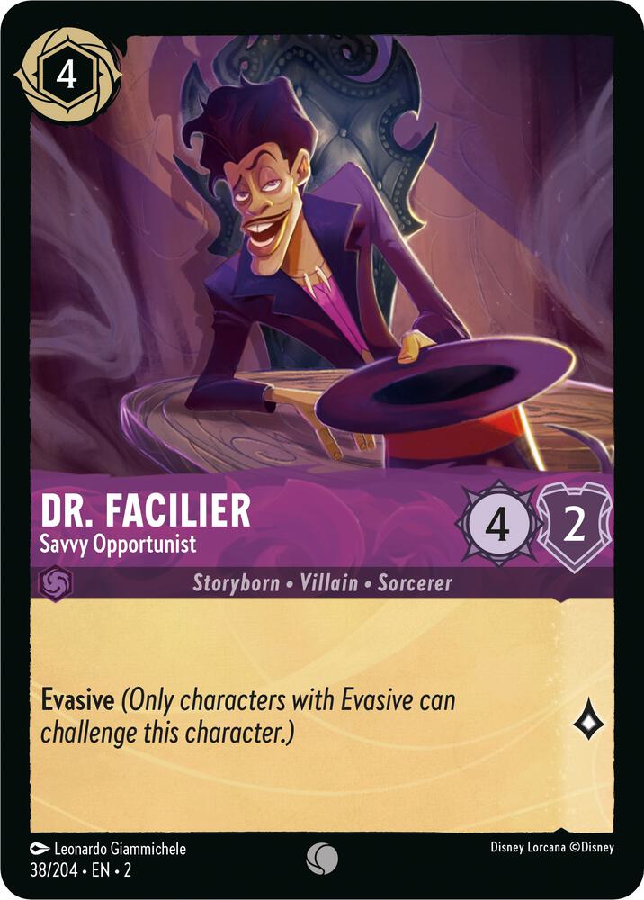 Dr. Facilier - Savvy Opportunist 38/204 card from Rise of the Floodborn
