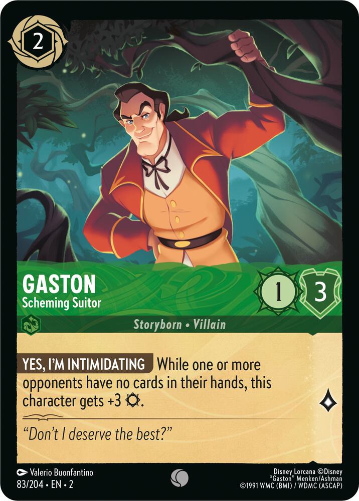 Gaston - Scheming Suitor 83/204 card from Rise of the Floodborn