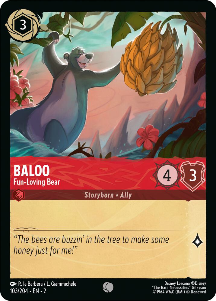 Baloo - Fun-Loving Bear 103/204 card from Rise of the Floodborn