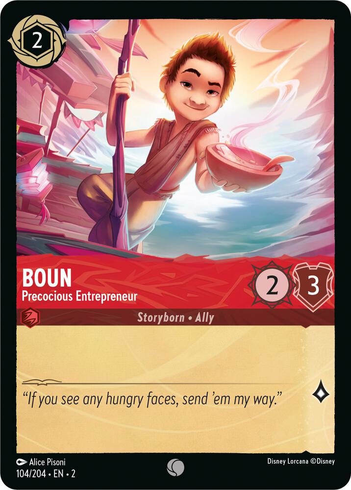 Boun - Precocious Entrepreneur 104/204 card from Rise of the Floodborn