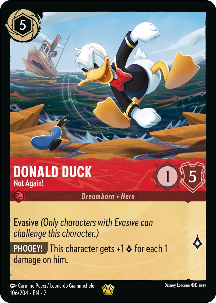 Donald Duck - Not Again! 106/204 card from Rise of the Floodborn