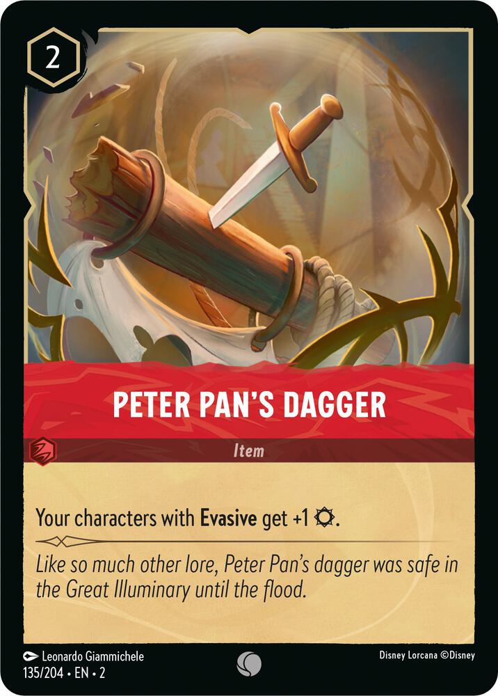 Peter Pan's Dagger 135/204 card from Rise of the Floodborn