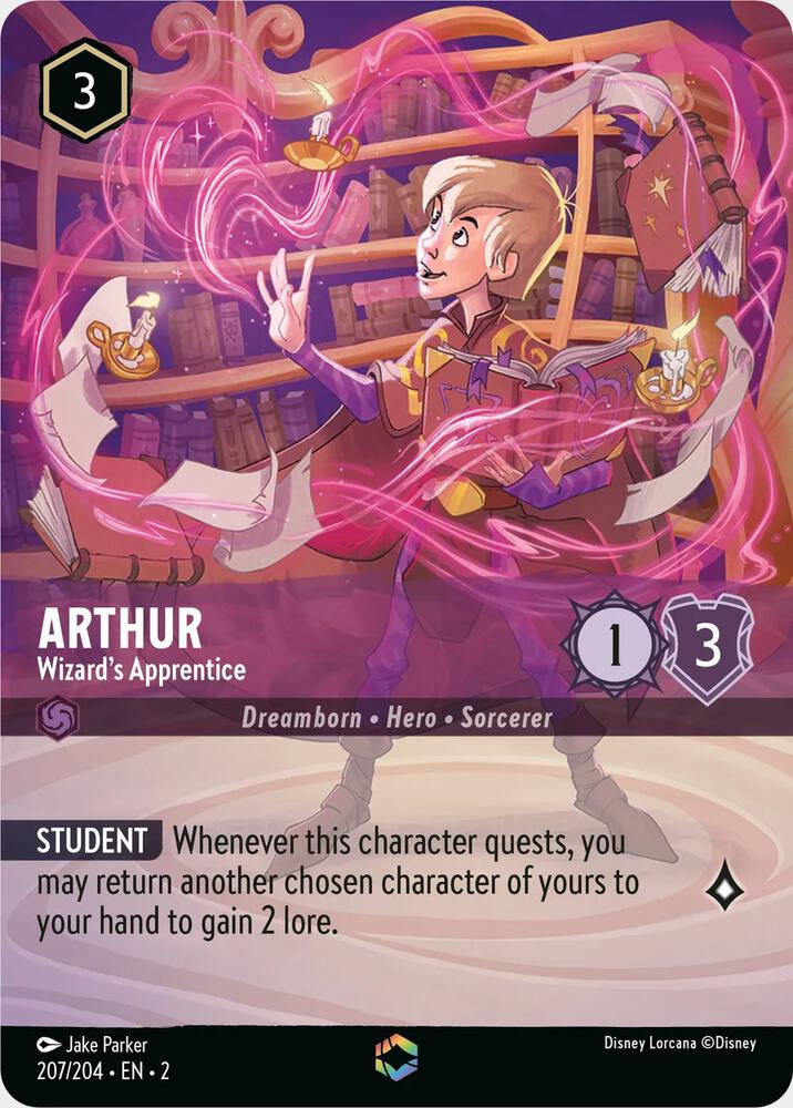 Arthur - Wizard's Apprentice (Enchanted) 207/204 card from Rise of the Floodborn