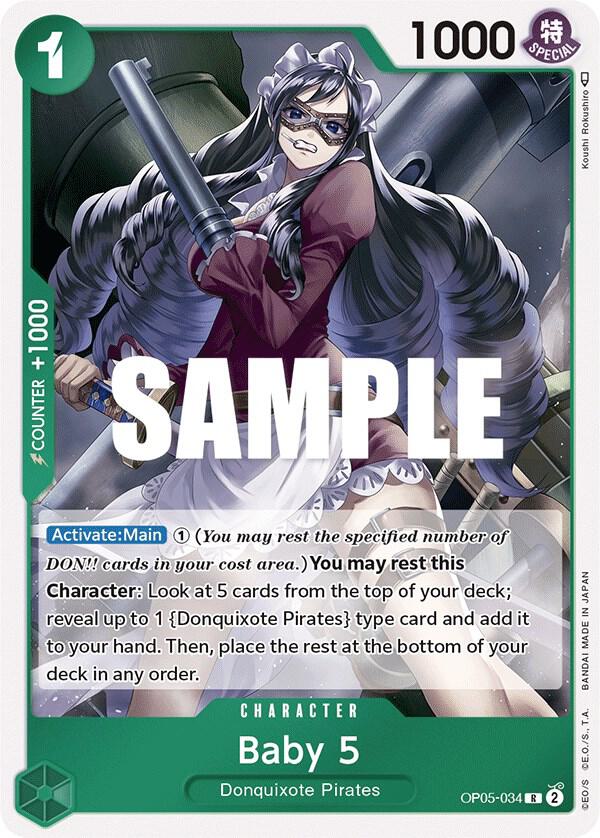 Baby 5 OP05-034 card from Awakening of the New Era
