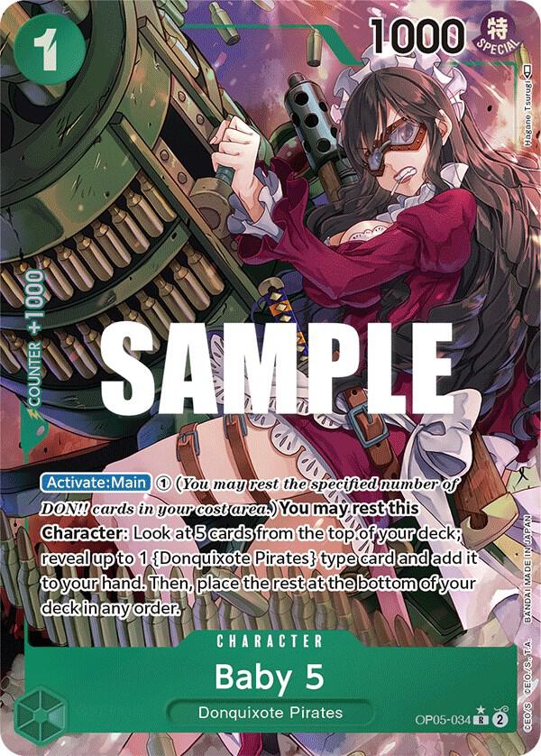 Baby 5 (Alternate Art) OP05-034 card from Awakening of the New Era