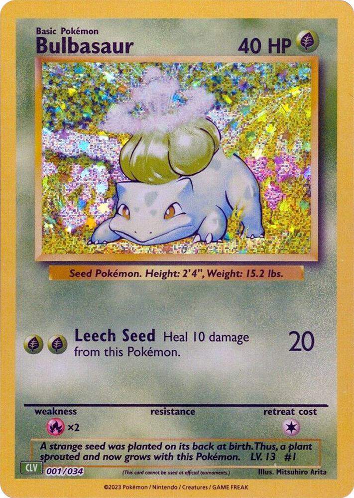 Bulbasaur 001/034 card from Trading Card Game Classic
