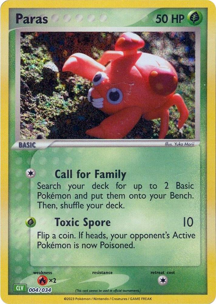 Paras 004/034 card from Trading Card Game Classic