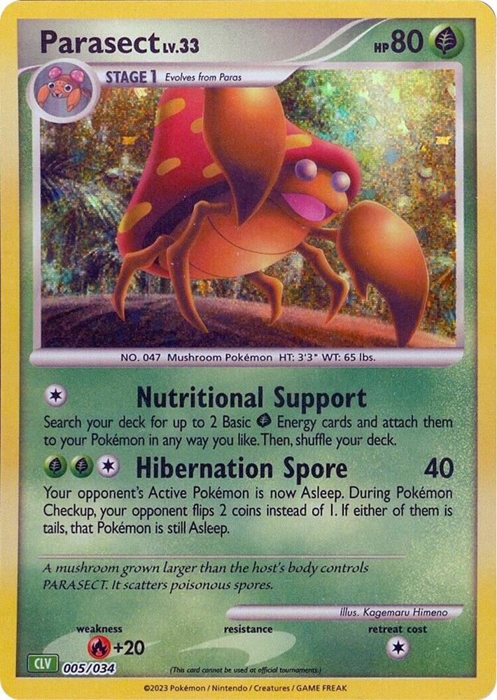 Parasect 005/034 card from Trading Card Game Classic