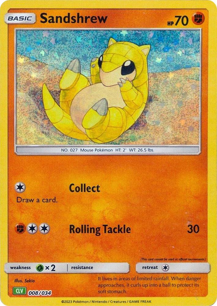Sandshrew 008/034 card from Trading Card Game Classic