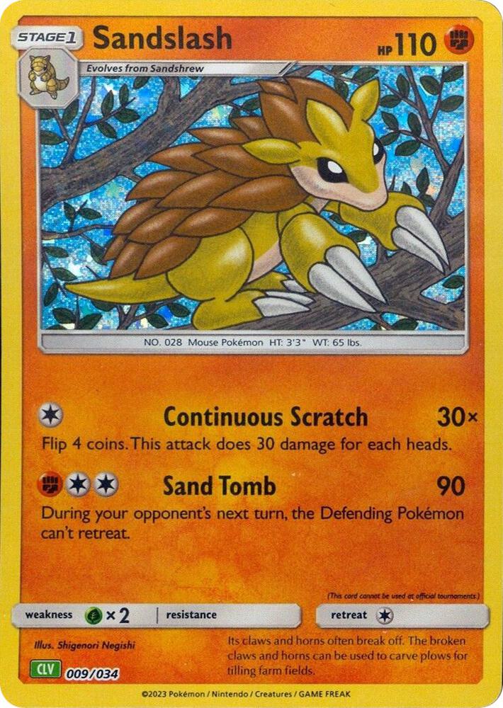 Sandslash 009/034 card from Trading Card Game Classic