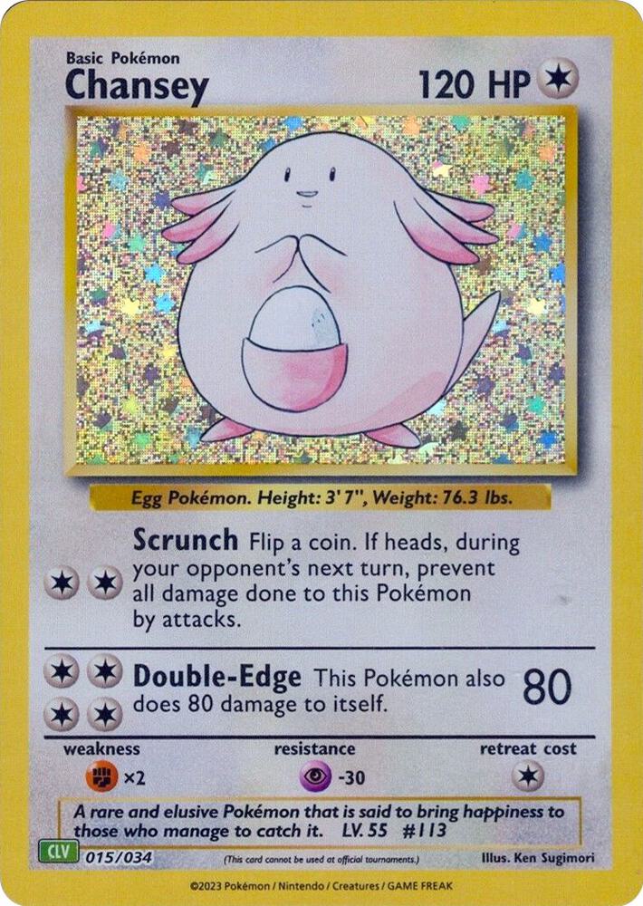 Chansey 015/034 card from Trading Card Game Classic