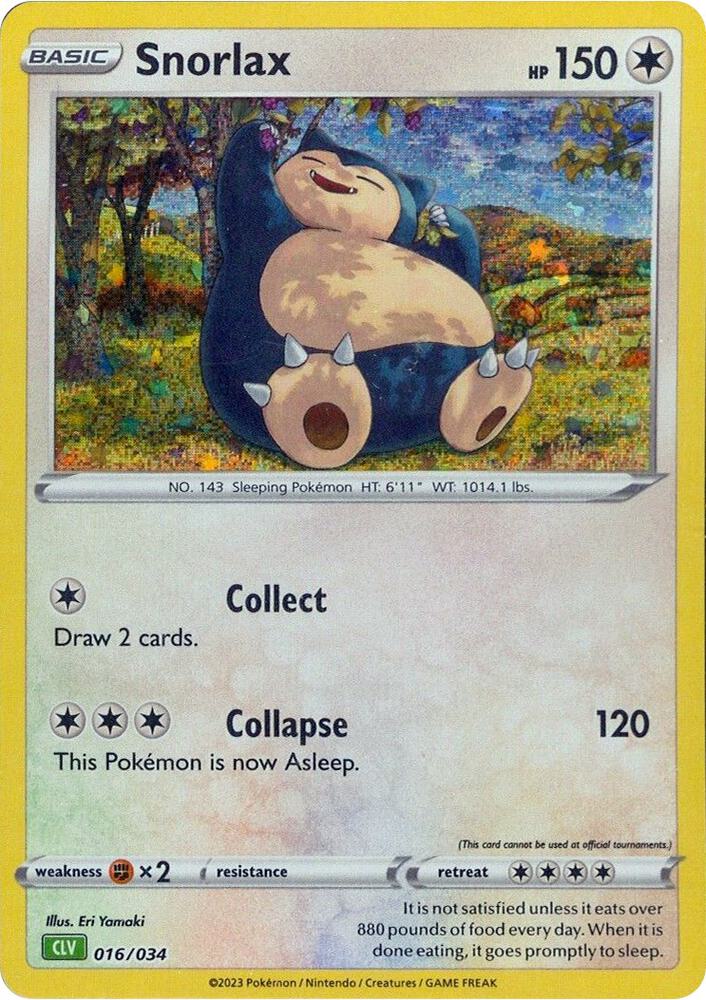 Snorlax 016/034 card from Trading Card Game Classic