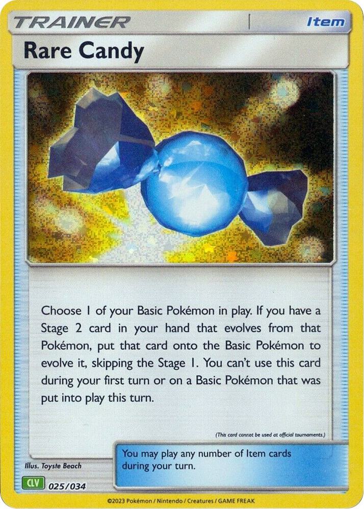 Rare Candy (CLV) 025/034 card from Trading Card Game Classic