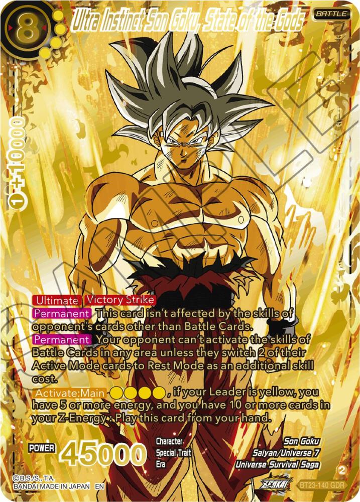Ultra Instinct Son Goku, State of the Gods (GDR) BT23-140 card from Perfect Combination