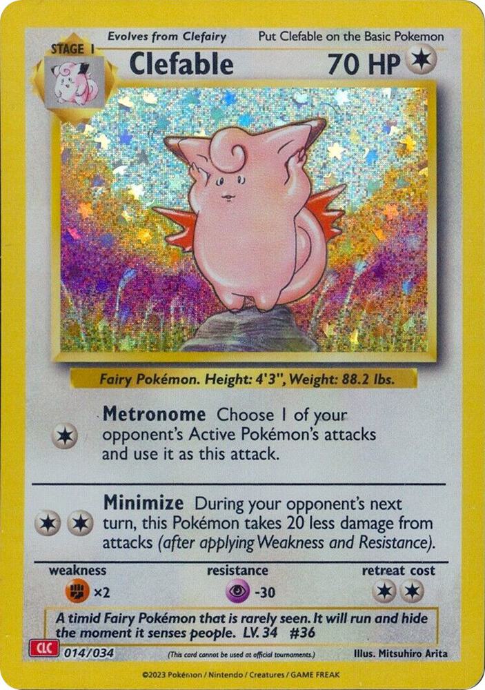 Clefable 014/034 card from Trading Card Game Classic