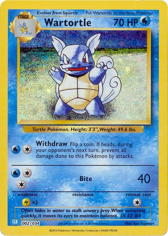 Wartortle 002/034 card from Trading Card Game Classic