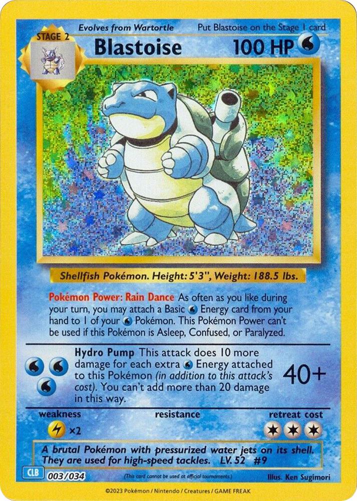 Blastoise 003/034 card from Trading Card Game Classic
