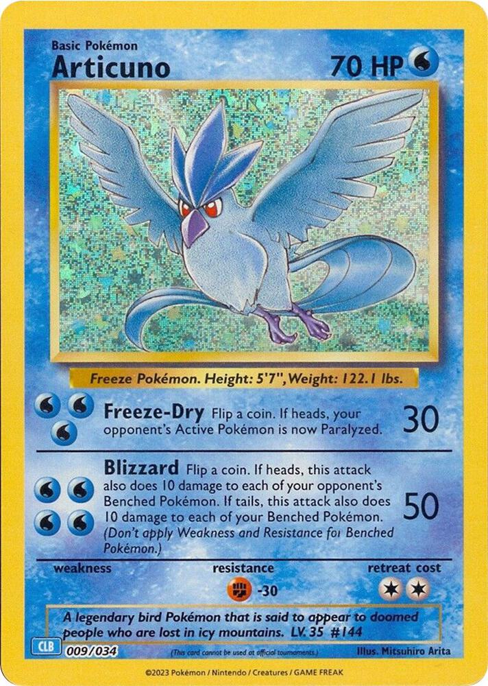Articuno 009/034 card from Trading Card Game Classic