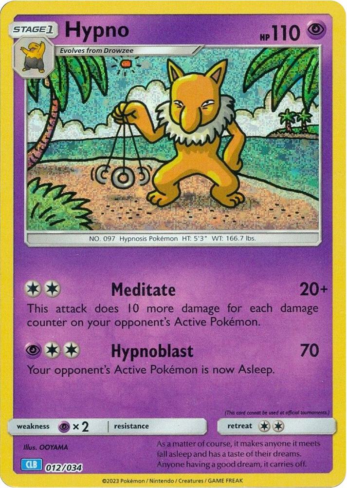 Hypno 012/034 card from Trading Card Game Classic