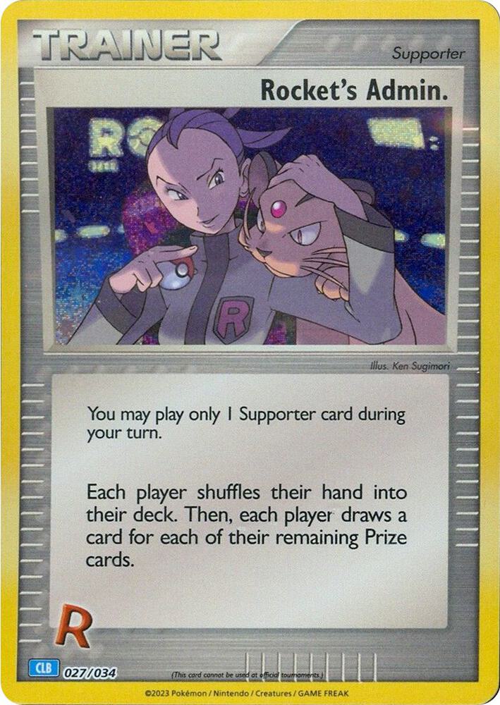 Rocket's Admin. (CLB) 027/034 card from Trading Card Game Classic