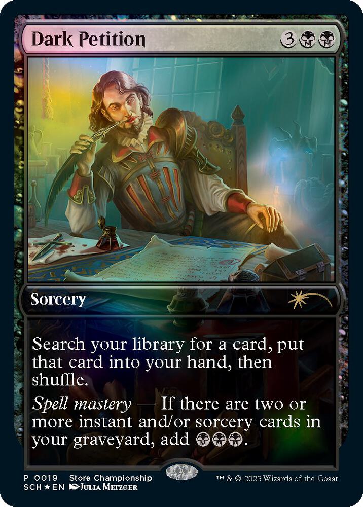 Dark Petition 19 card from Game Day & Store Championship Promos