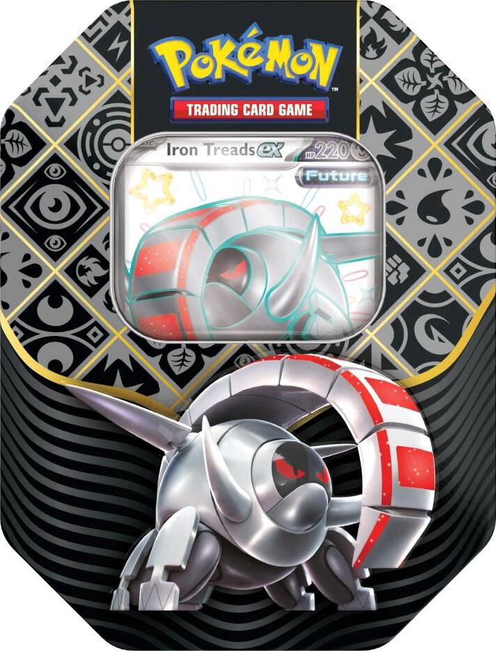 Paldean Fates International Tin [Iron Treads ex] card from SV: Paldean Fates