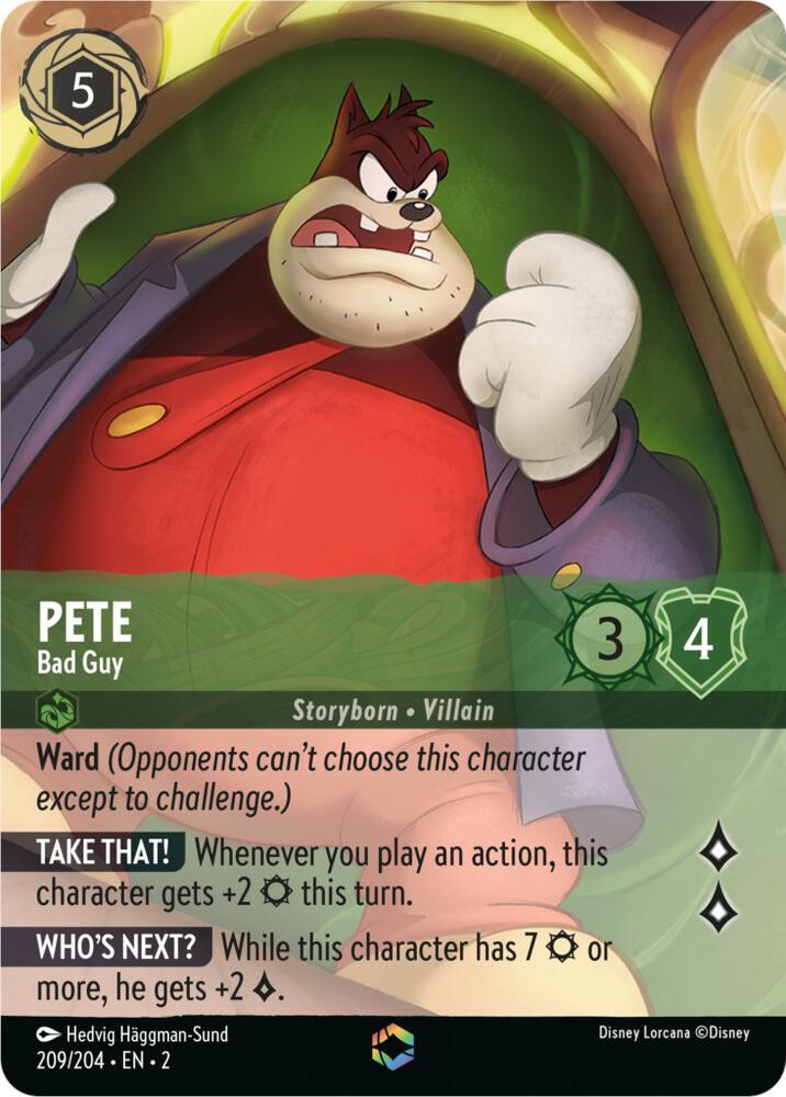 Pete - Bad Guy (Enchanted) 209/204 card from Rise of the Floodborn