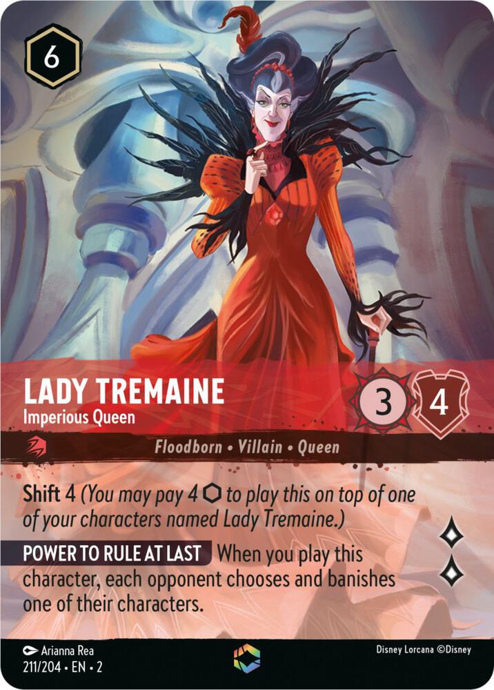 Lady Tremaine - Imperious Queen (Enchanted) 211/204 card from Rise of the Floodborn